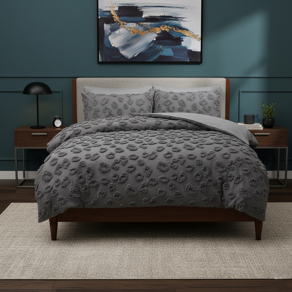 Nala Tufted Leopard Chenille Embroidery Comforter সেট বেডিং সেট