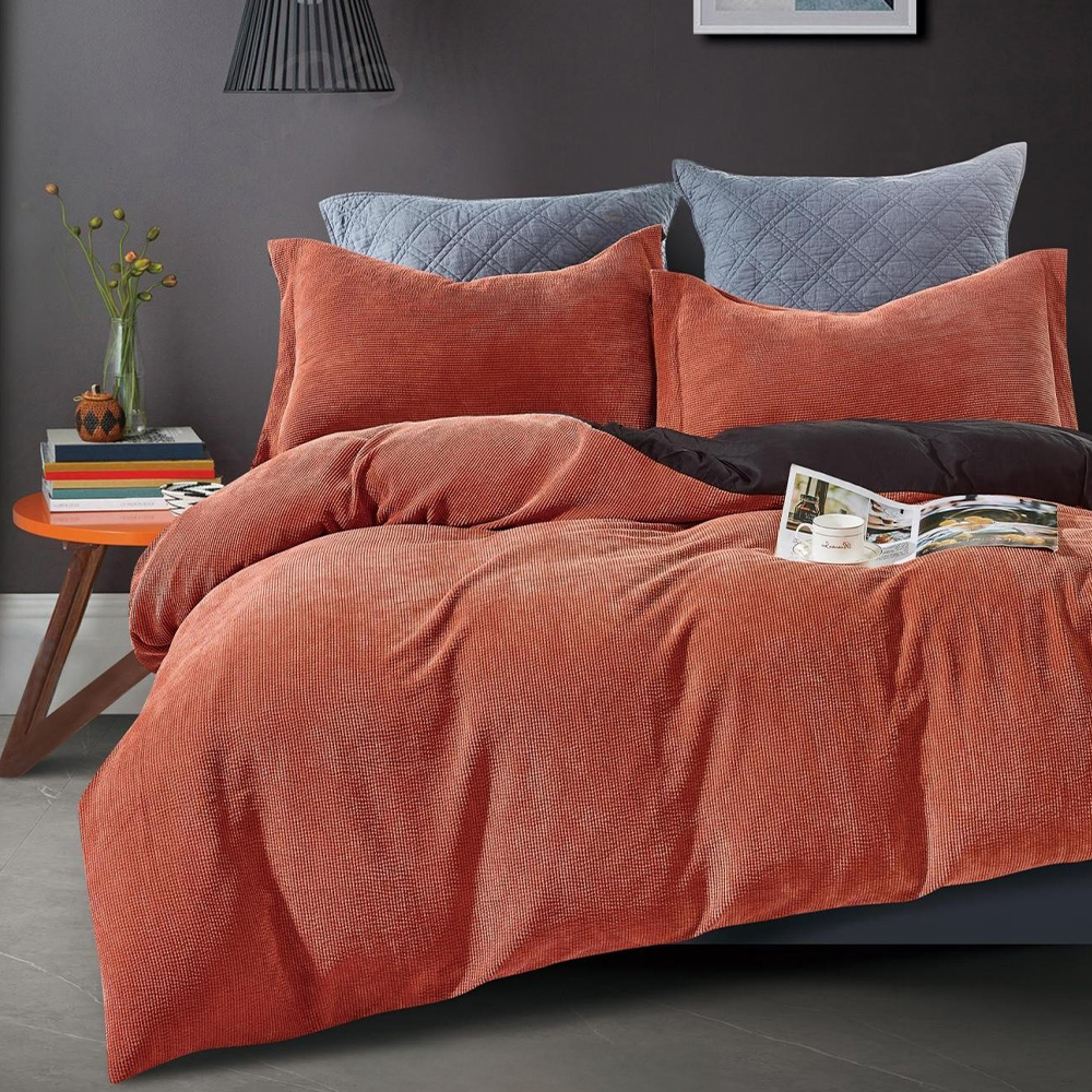 Amaris Ribbed Corduroy Duvet কভার কুইল্ট কভার সেট বেডিং সেট