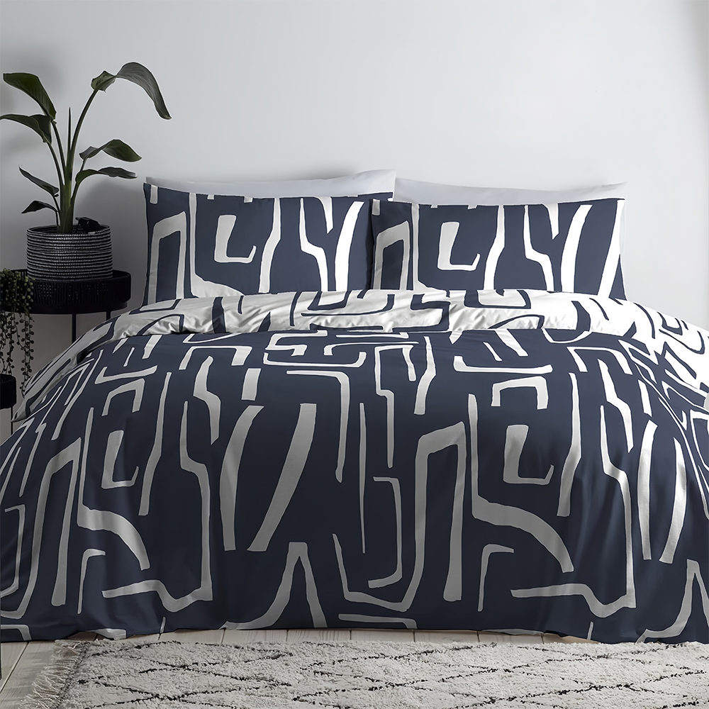 Adria জ্যামিতিক মুদ্রিত Duvet কভার Quilt কভার সেট বিছানা সেট